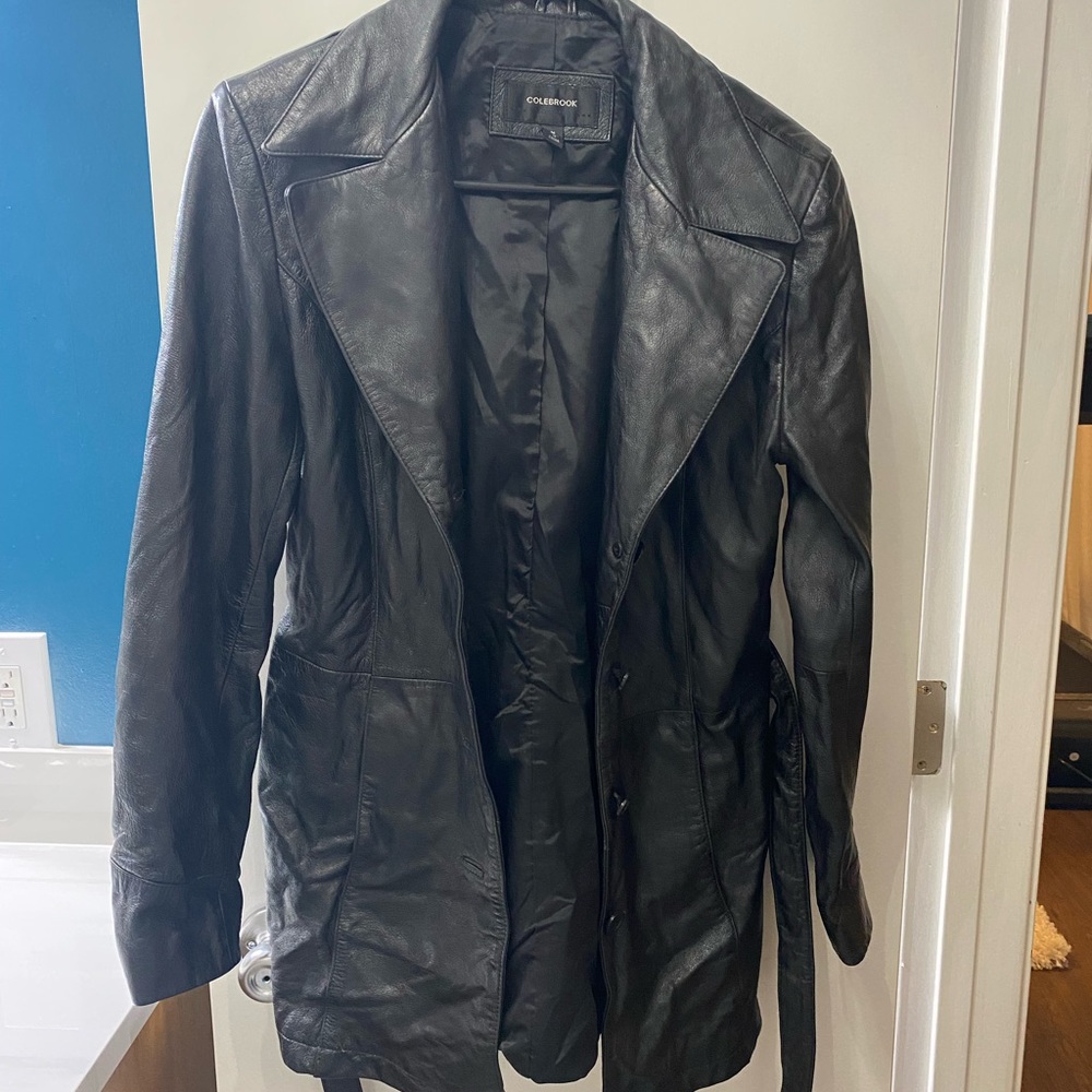 Womens size medium Colebrook leather jacket with belted waist
